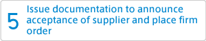[5. Issue documentation to announce acceptance of supplier and place firm order]